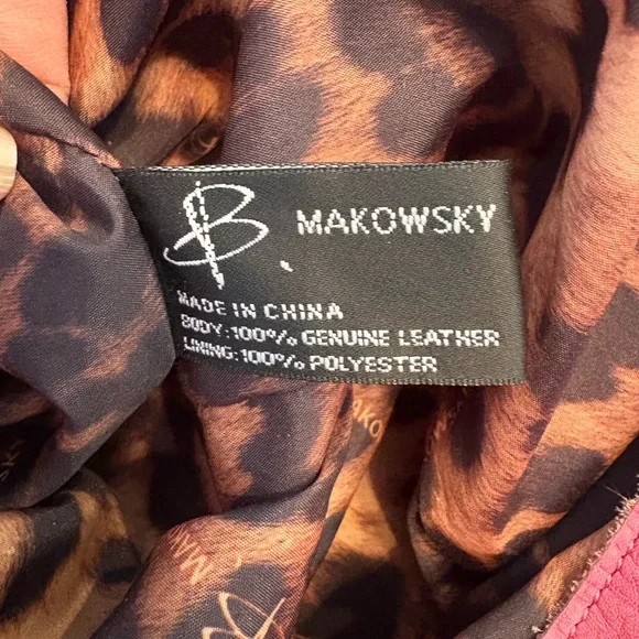 B. Makowsky Pink Leather Shoulder Bag - Picture 4 of 12